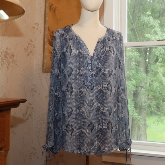 WHITE HOUSE Long Sleeve SNAKESKIN Print Blouse - Picture 2 of 12